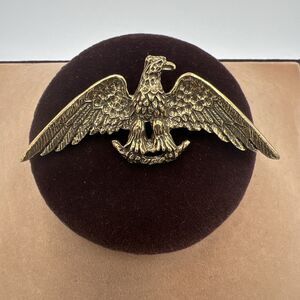 Vintage Zentall Antiqued Gold Tone Figural Eagle Brooch Pin